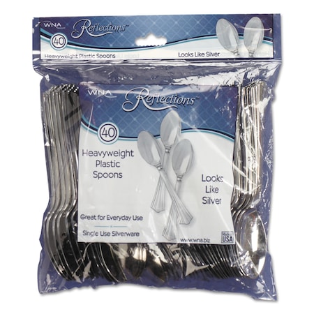 Wna Disposable Spoon Silver, Bagged, Pk40 REF320SP